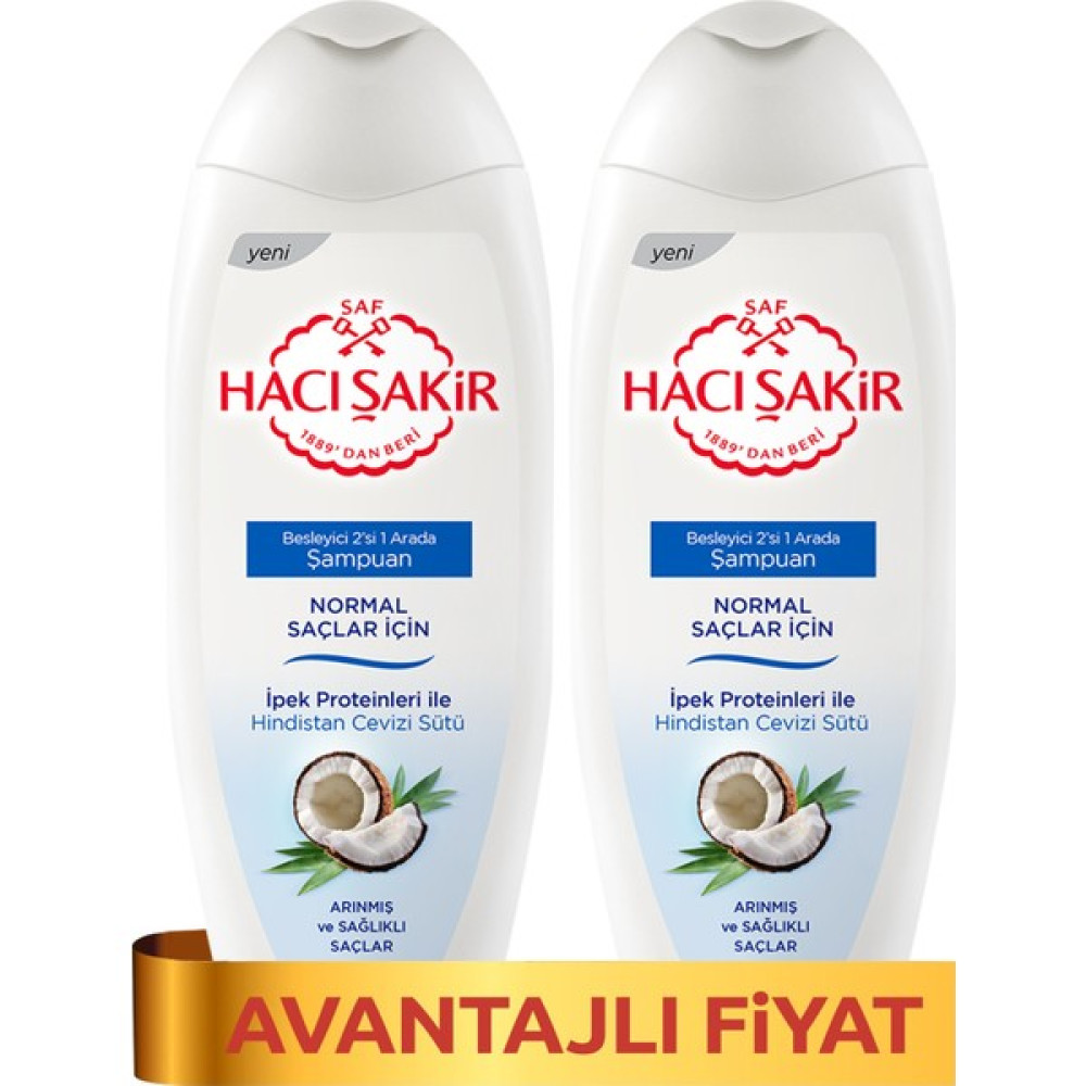 Hacı Şakir Şampuan Kremli Hindistan Cevizi - Normal Saçlar 500 ml x 2 Şampuan ve Saç Kremi Fiyatı