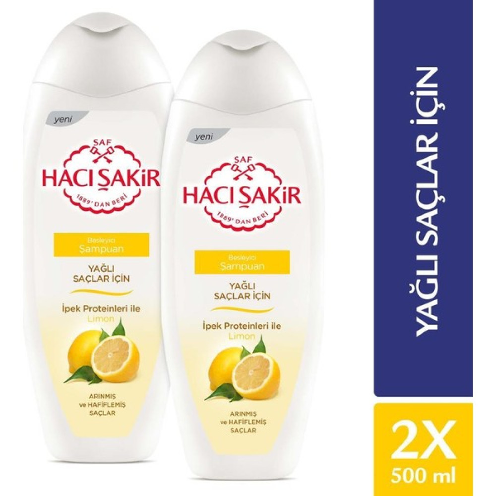 Hacı Şakir Yağlı Saçlar Için Limon Besleyici Şampuan 500 Ml X2 Adet Şampuan ve Saç Kremi Fiyatı