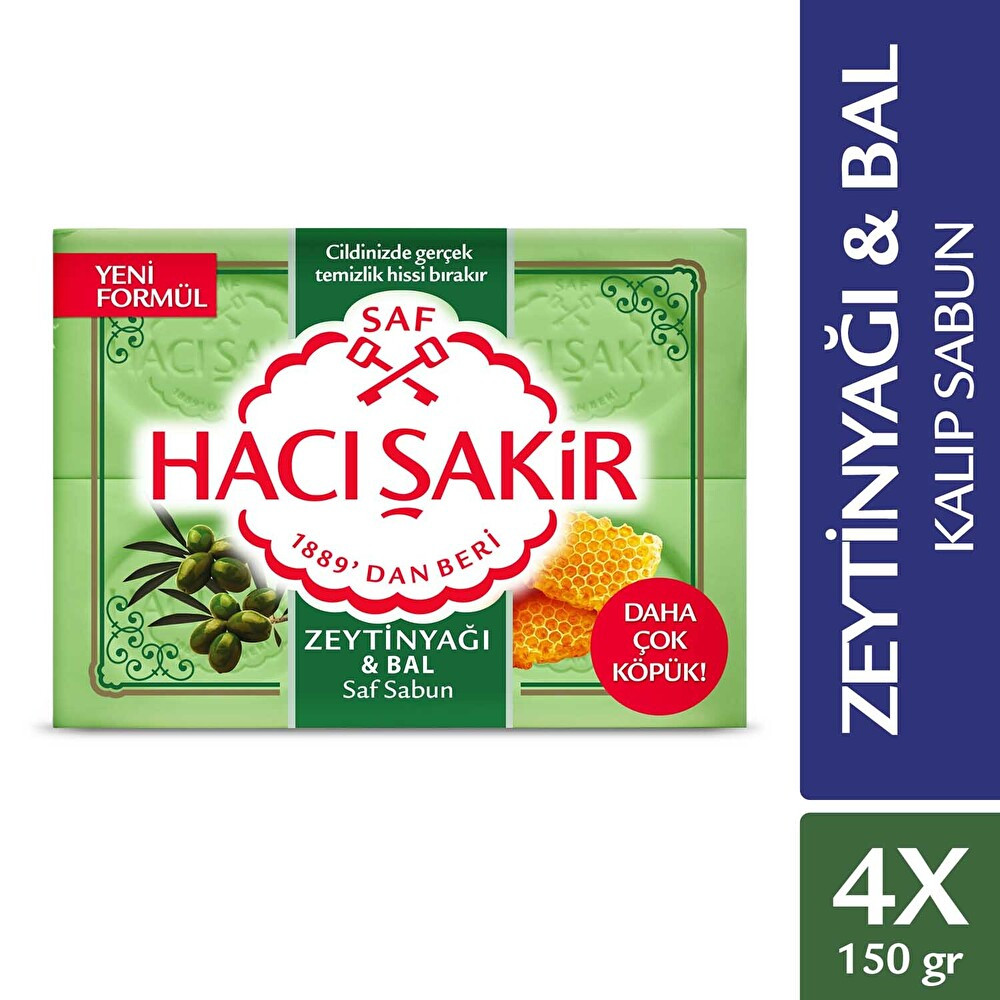 Hacı Şakir Zeytinyağı & Bal Saf Kalıp Sabun 4x150 Gr Sabunlar Fiyatı