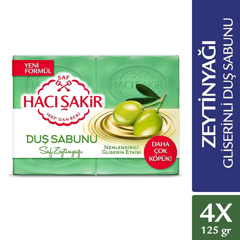 Hacı Şakir Zeytinyağı Gliserinli Saf Zeytinyağı Duş Sabunu 4x125 Gr Sabunlar Fiyatı