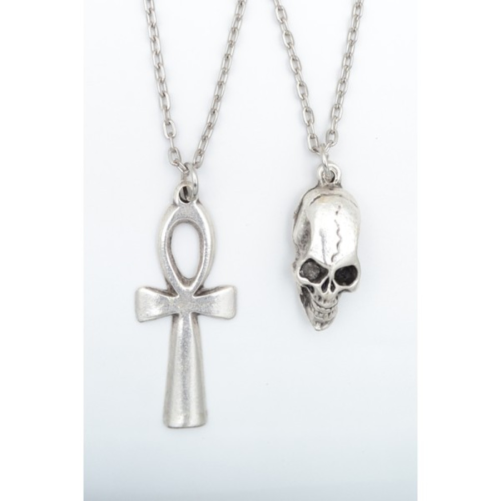 Had Safha Accessories 2'li Ankh Anahtarı - Nil'in Anahtarı - Kuru Kafa Kolye Seti Kolyeler Fiyatı