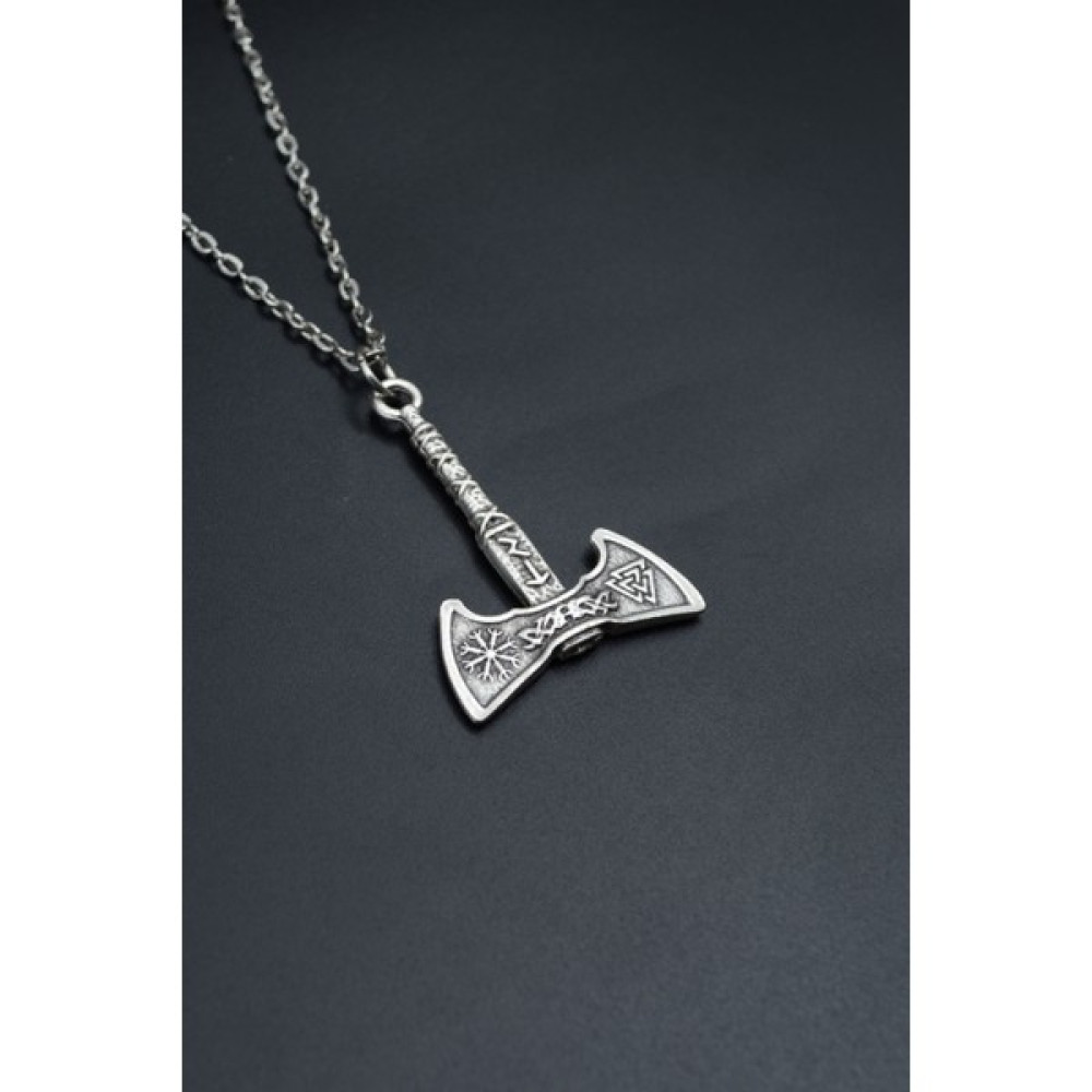 Had Safha Accessories Viking Run Sembol Balta Düz Zincir Kolye Kolyeler Fiyatı