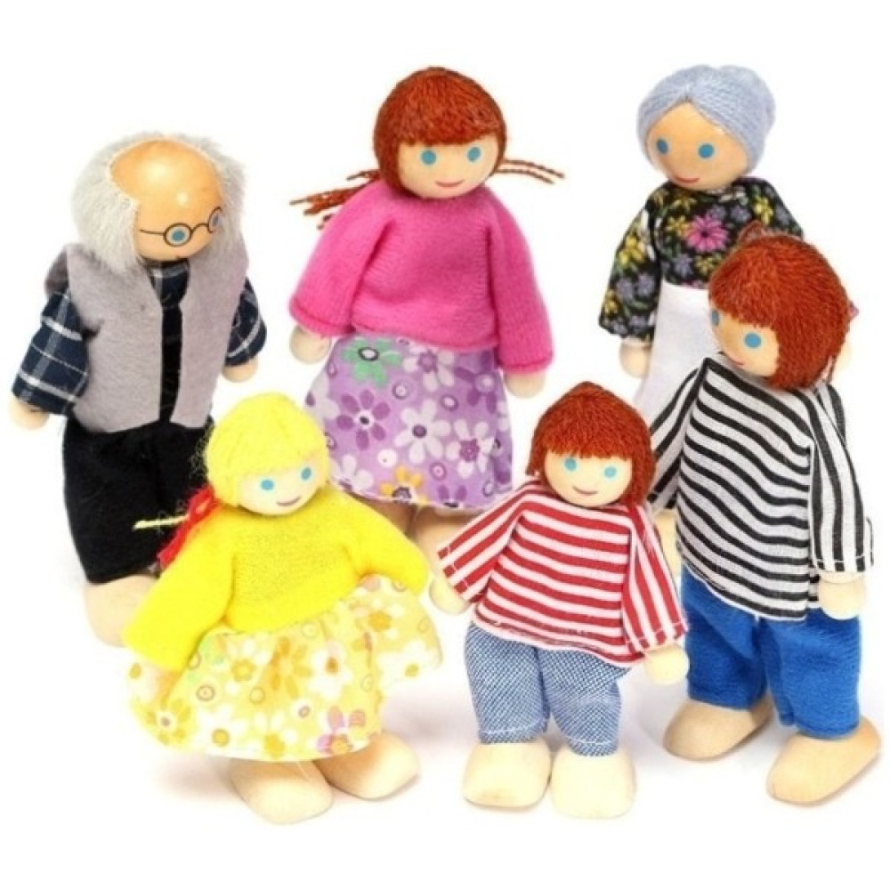 Hadidurmaal Ahşap Hareketli 6'lı Dekoratif Aile Bebek Seti Bebek Oyuncakları Fiyatı