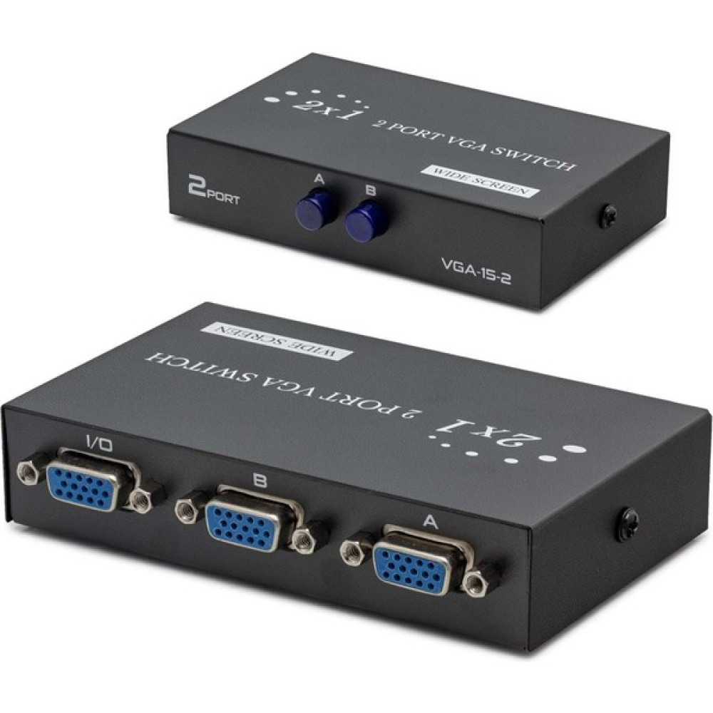 Hadron HDX1280 VGA Switch Toplayıcı 2 Giriş 1 Çıkış Düğmeli Geçiş - Siyah Bilgisayar Çevirici ve Adaptörü Fiyatı