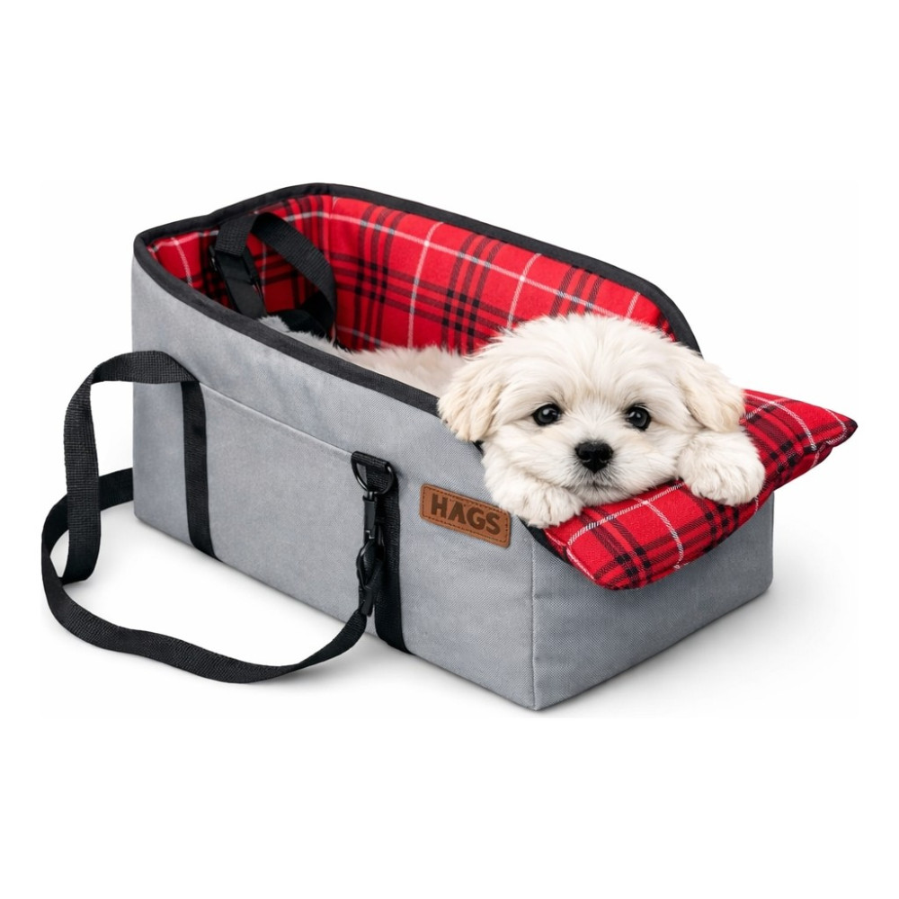 Haegs Araç Konsol Üstü Köpek Koltuğu - Köpek Taşıma Çantası, Küçük Köpek Yatağı Gri - Kırmızı - Siyah - Kırmızı - 42 x 22 x 22 cm SSD / Solid State Drive Fiyatı
