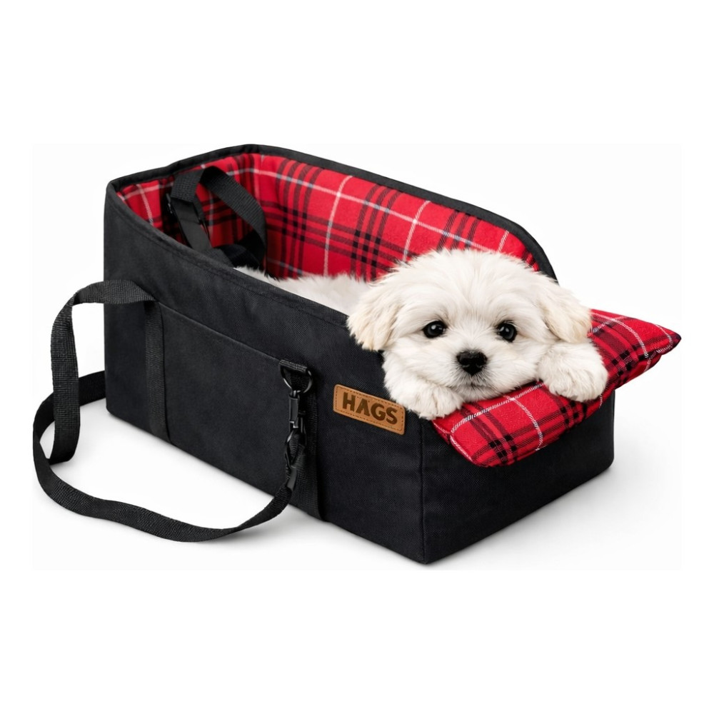 Haegs Evcil Hayvan Araba Koltuğu, Araç Konsol Köpek Koltuğu - Köpek Taşıma Çantası Siyah - Kırmızı - Kırmızı - Siyah - 42 x 22 x 22 cm SSD / Solid State Drive Fiyatı