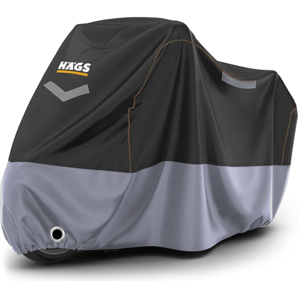 Haegs Motosiklet Brandası, Su, Rüzgar Toz Geçirmez, Motor Garaj Brandası (XL:245X95X125CM) Siyah-Gri - XL: 245 x 95 x 125 cm - Siyah-Gri Motorsiklet Brandaları Fiyatı