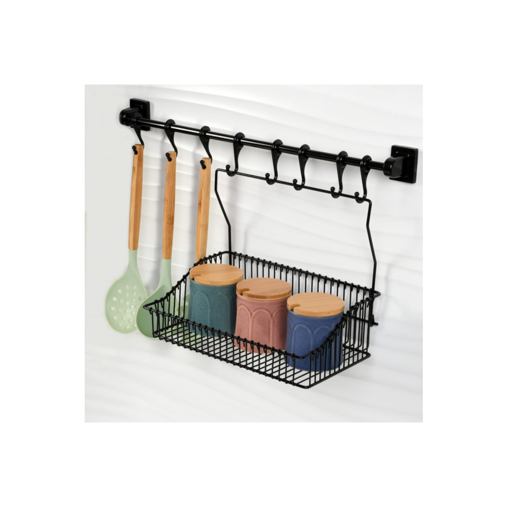 Hagen Güçlü Yapıştırma 8 Li Askı Rayı (55 CM) 20x30 Ferforje Sepet Banyo Aksesuarları Fiyatı