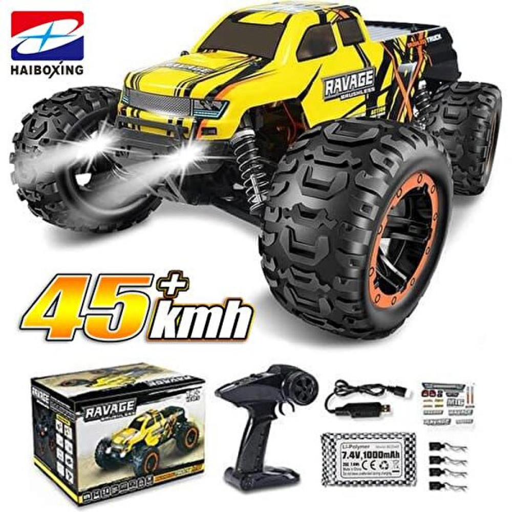 Haiboxing 1/16Th Scale 4WD Brushless Truck RTR Sarı Uzaktan Kumandalı Araba - 1000 mAh 7.4V 2S 30C Lipo Batarya RC Araçlar Fiyatı