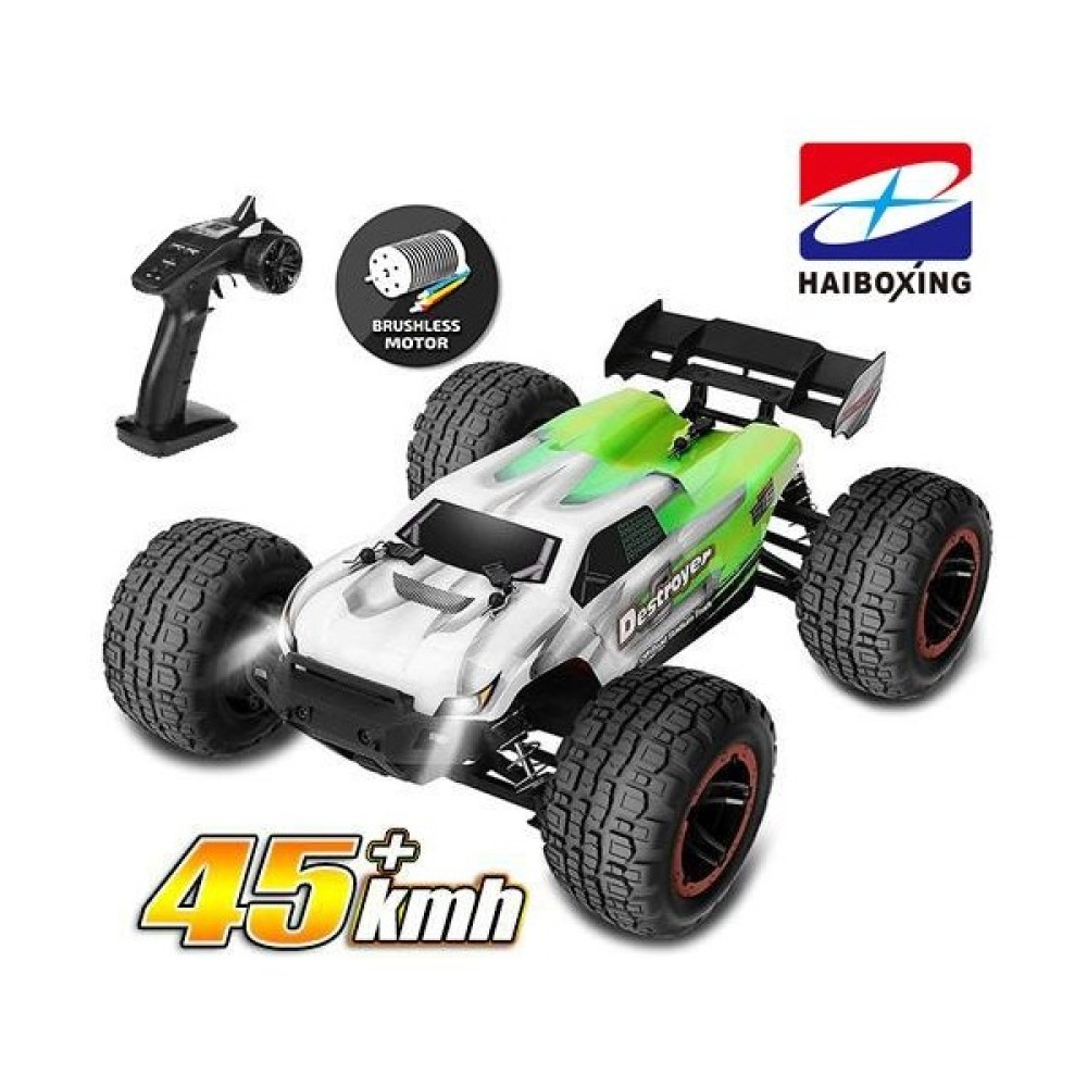 HAIBOXING RC 1/16 Destroyer 45+ KM/H Sürat Uzaktan Kumandalı RC Model Araba RTR Elektrikli 4WD Brushless Fırçasız Truggy Truck (Yeşil) RC Araçlar ve Aksesuarları Fiyatı
