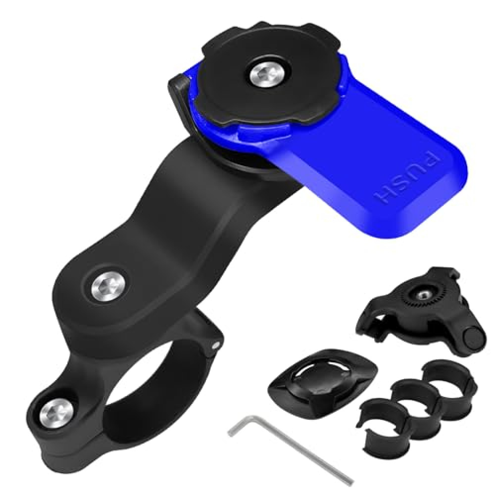 Haimeirui Bike Phone Holder, Motorcycle Phone Mount, 360 Rotating Anti-Vibration Handlebar Cell Phone Holder for Bike Electric Scooter Motorcycle Bicycle, Riding Accessories for 4.7-7.2" Smartphones