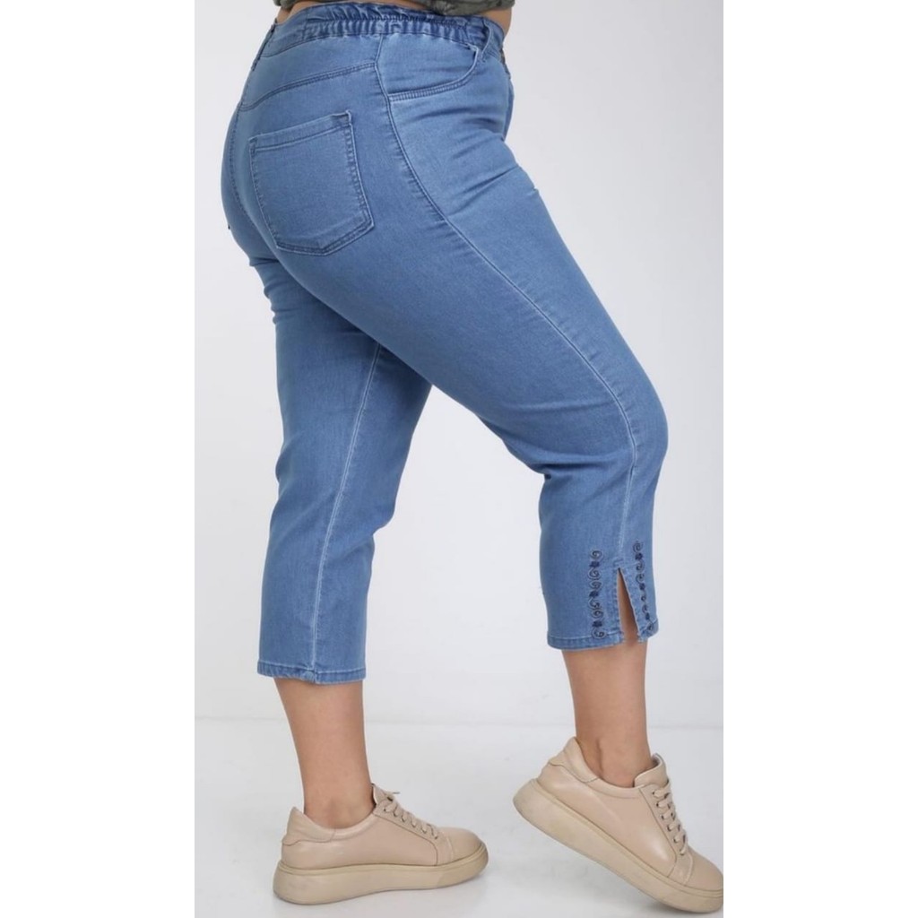Haimoda Kadın Büyük Beden Bel Lastik Anne Kot Kapri Pantolon Giyim & İç Giyim Fiyatı