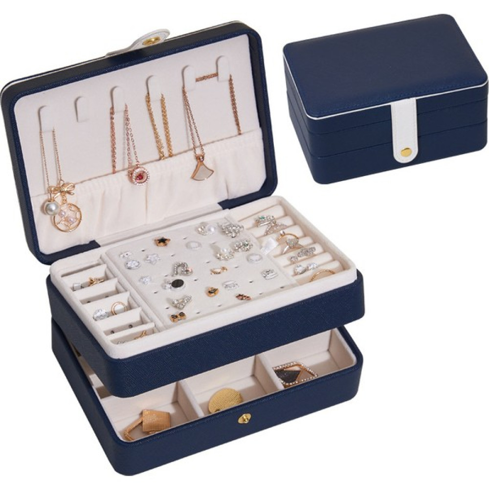 Hainan Shenda Iki Katlı Çok Bölmeli Takı Organizer Kutusu - Mavi (Yurt Dışından) - 10x14x45cm Eşya Saklama Kutusu Fiyatı