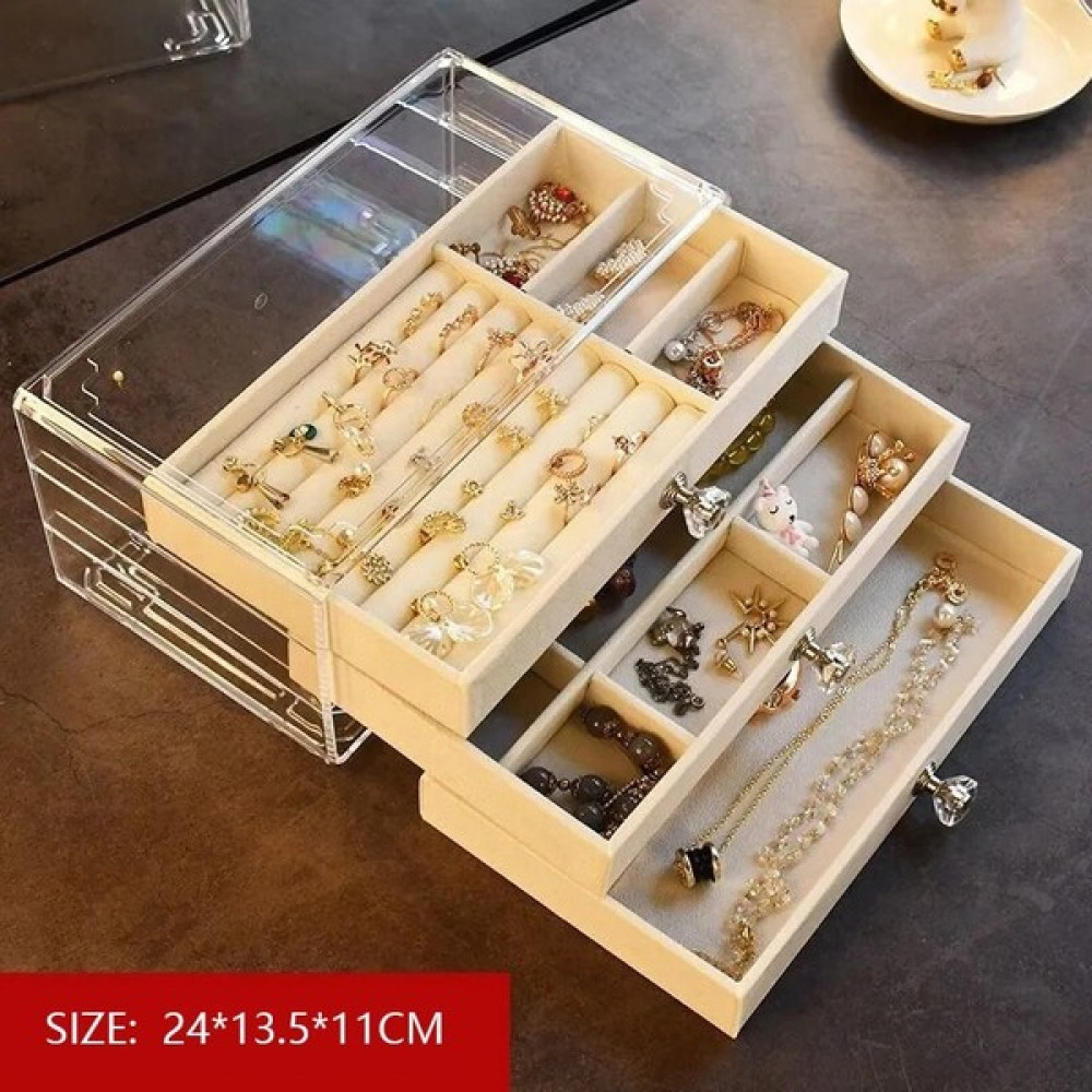 Hainan Shenda Üç Katlı Çok Bölmeli Takı Organizer Kutusu - Beyaz (Yurt Dışından) - 12x13.5x30cm Eşya Saklama Kutusu Fiyatı