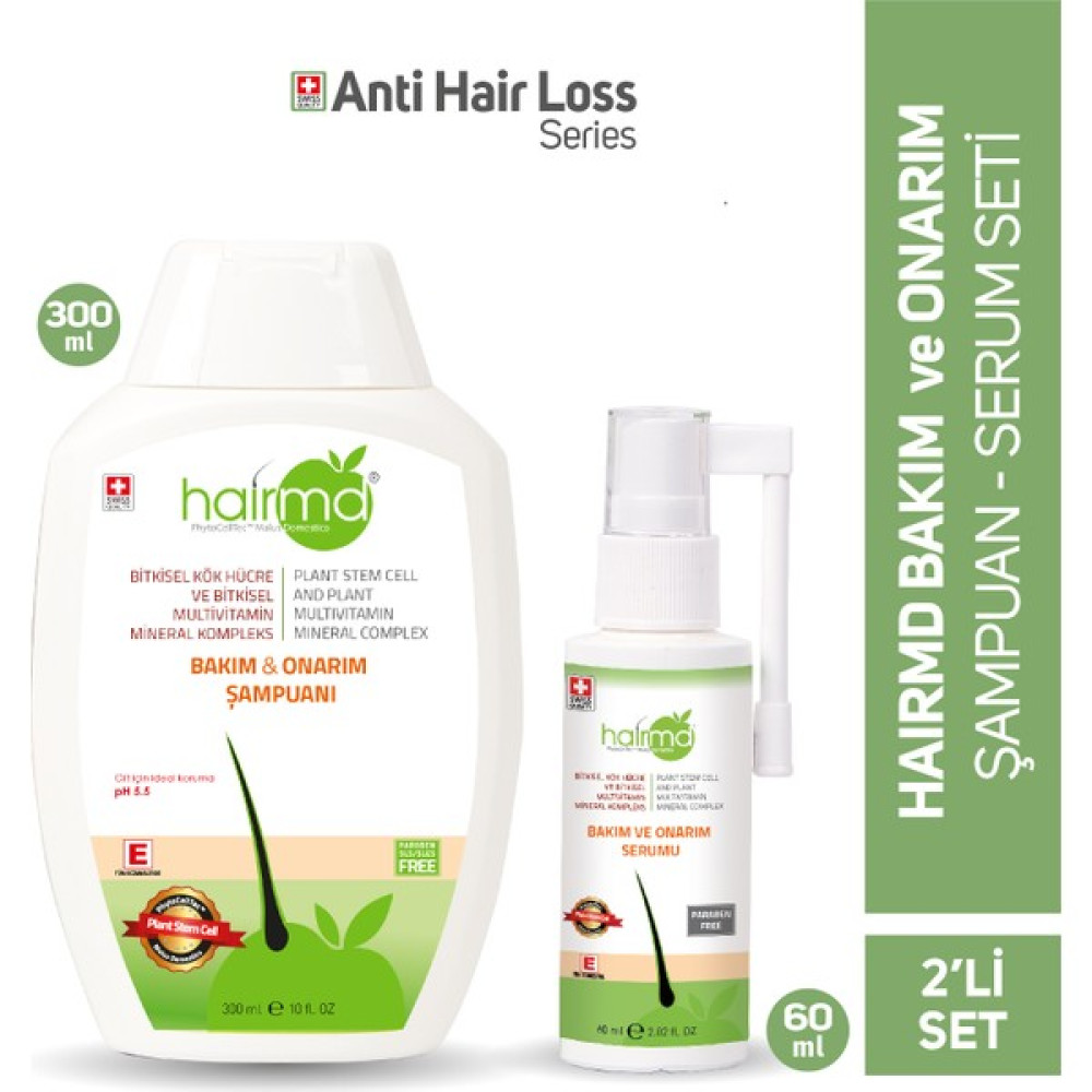 Hair Md Hairmd Hair Md Bakım Onarım Şampuan ve Serum Set Saç Bakım Maskeleri & Serumlar & Spreyler Fiyatı