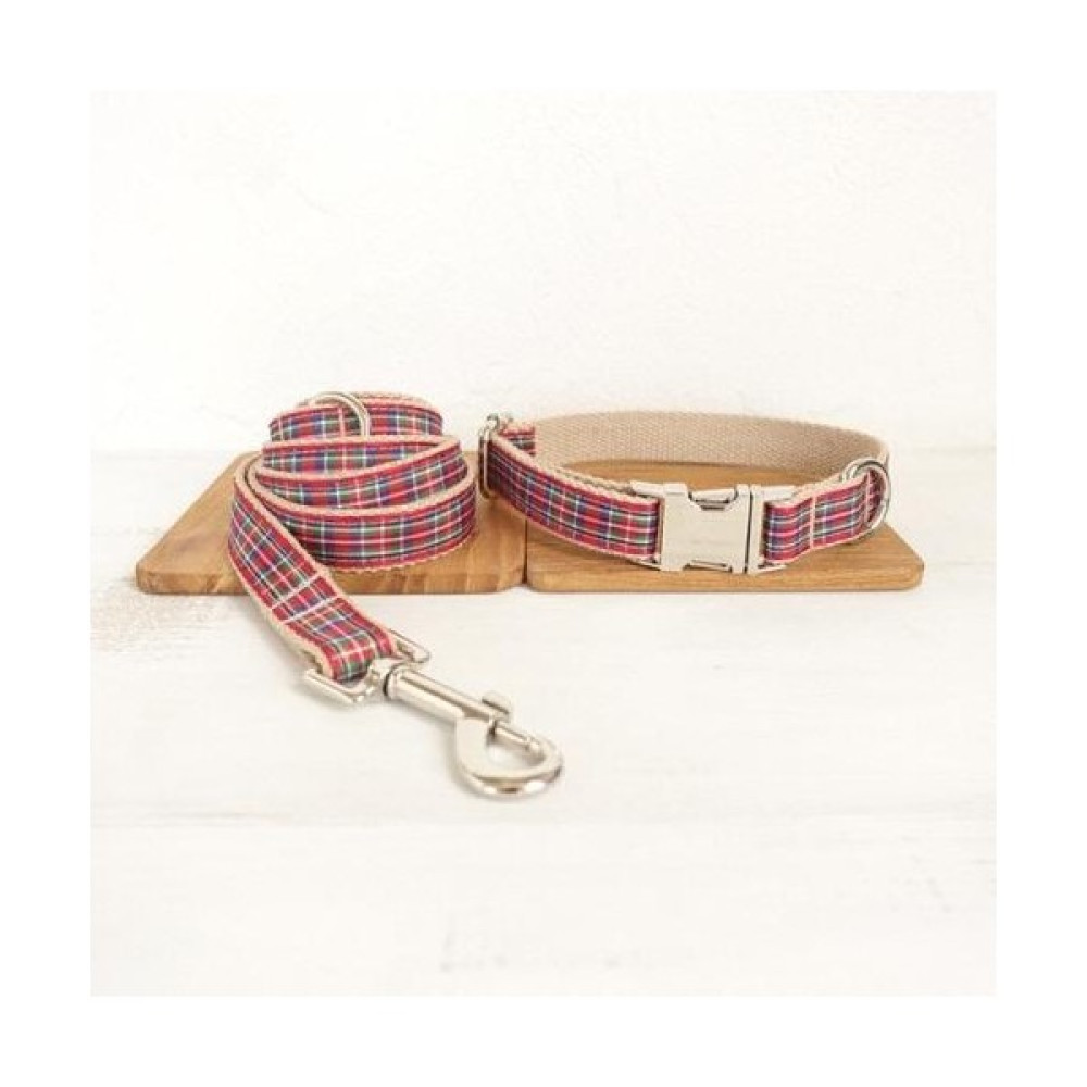 Haitn Kırmızı Ekose Büyük Köpek Yaka Tasma Kişiselleştirilmiş Polyester Ayarlanabilir Çekiş Halat Beagle Dachshund Yavru Aksesuarları | Yaka (Yurt Dışından) Evcil Hayvan Ürünleri Fiyatı