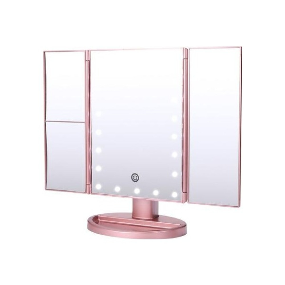 Haitn USB Üç Katlama Makyaj Aynası Akıllı Dokunmatik Güzellik Ayna 22 LED Işık Ayna Makyaj Aynası Güzellik Ayna Masa Ayna | Banyo Aynaları (Yurt Dı... Banyo Aynası Fiyatı