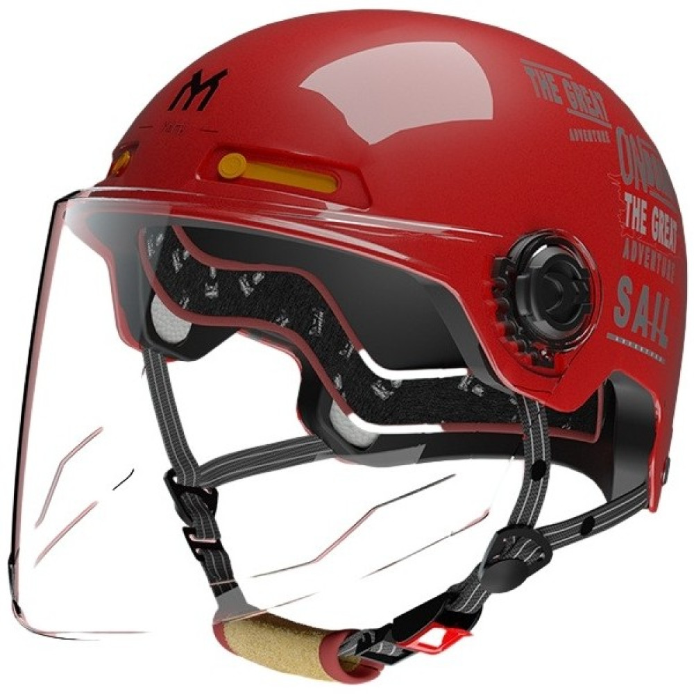 Haiyue Retro Harley Yarım Kask 3c Hafif Motosiklet Kaskı (Yurt Dışından) - Kızıl - Standart Motorsiklet Kaskları Fiyatı