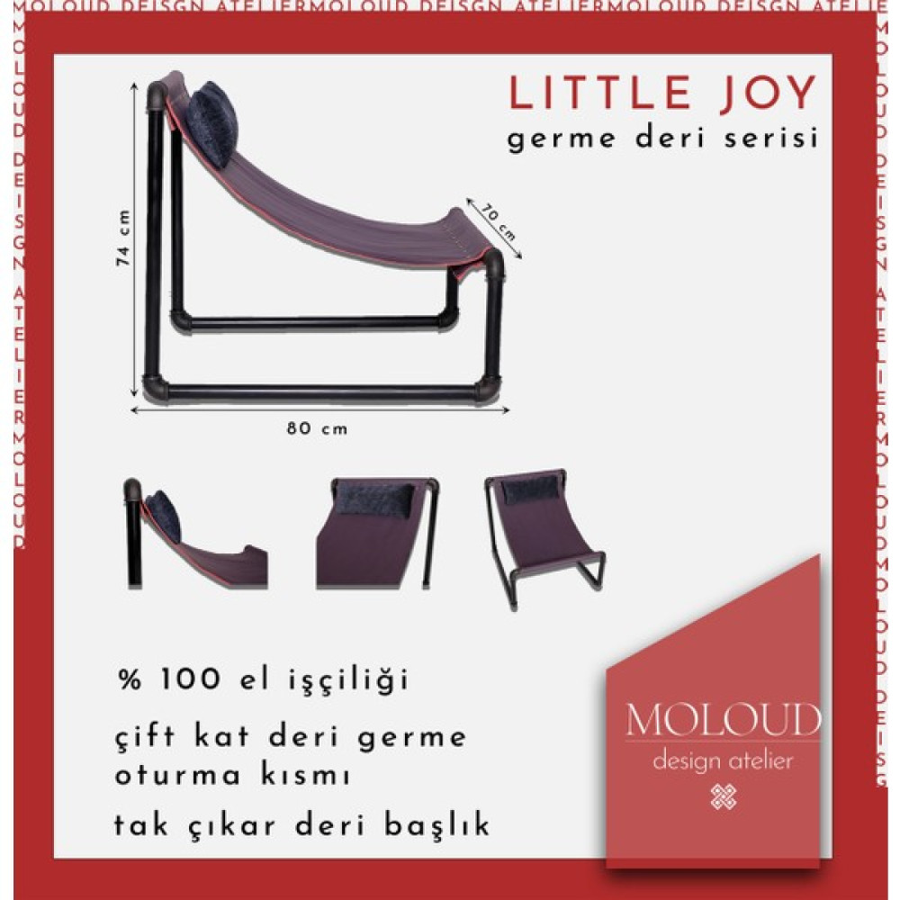 Hakiki Derili Demir Boru Tekli Koltuk, Mor Rengi Deri (LITTLE JOY SERİSİ) Tekli Koltuk & Berjer Fiyatı