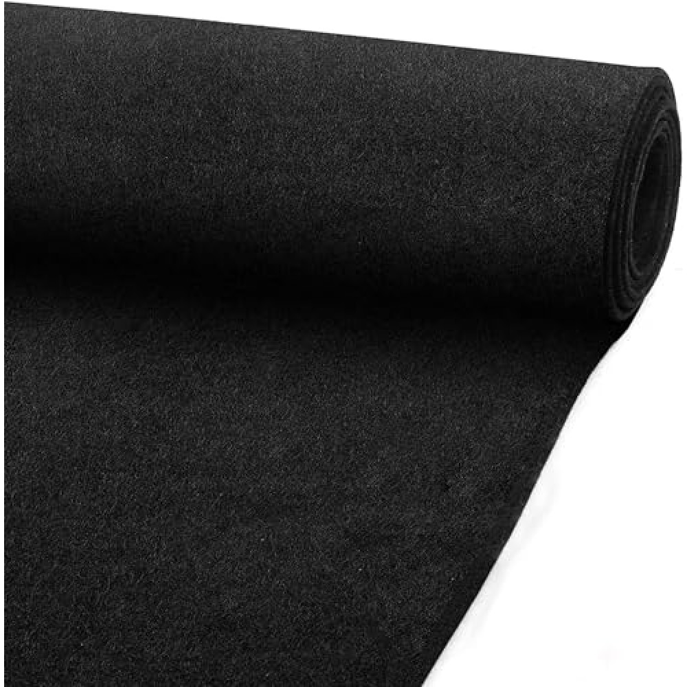 Halero 39" L x 78" W Black Underfelt Carpet Polyester Fiber Material,Can Be DIY Cut for Cars,Boats,RVs,Homes Felt Carpet