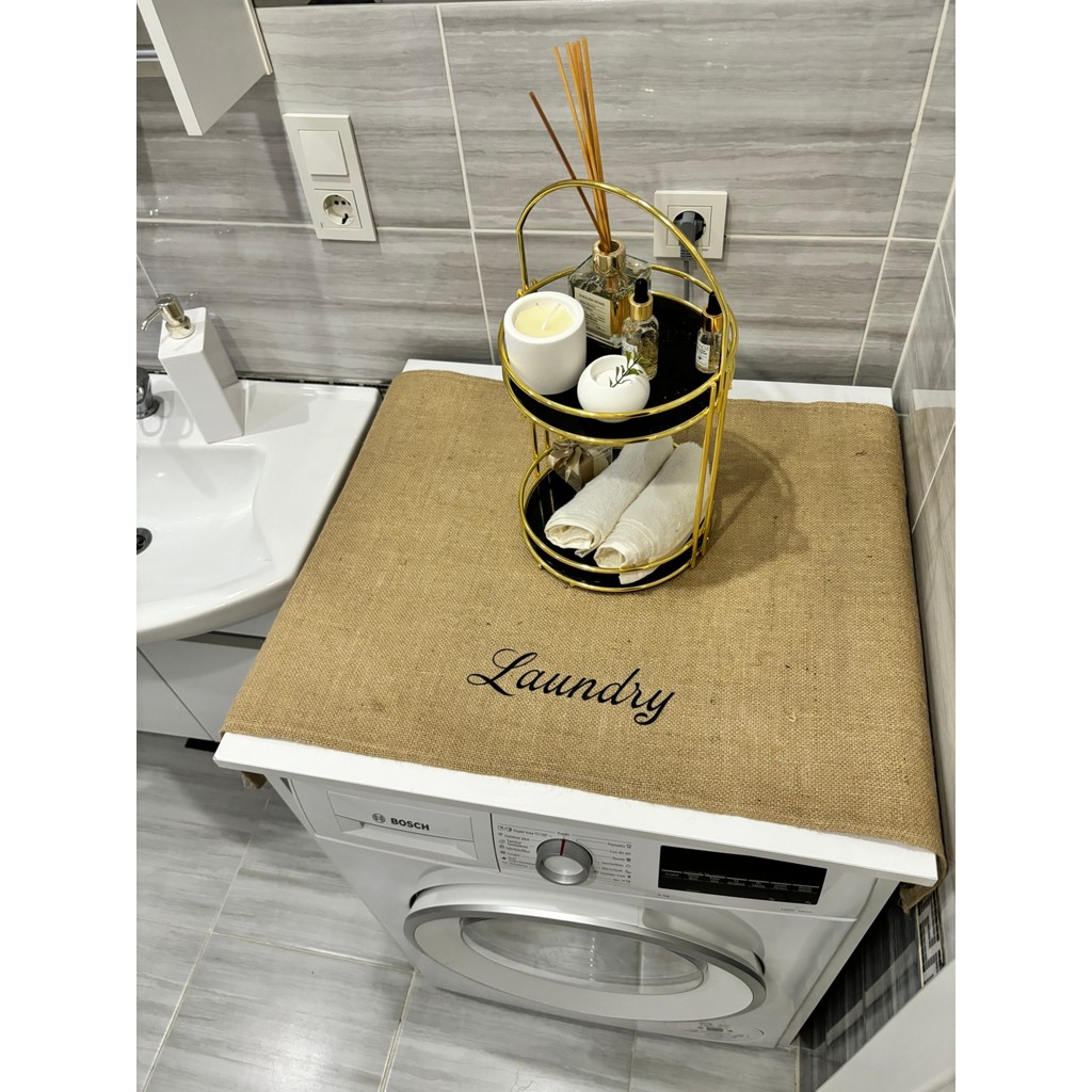 Halfart Laundry Duck Keten Su Geçirmez ve Kirlenmez Çamaşır Makinesi - Buzdolabı - Bulaşık Makinesi Örtüsü Buzdolapları Fiyatı