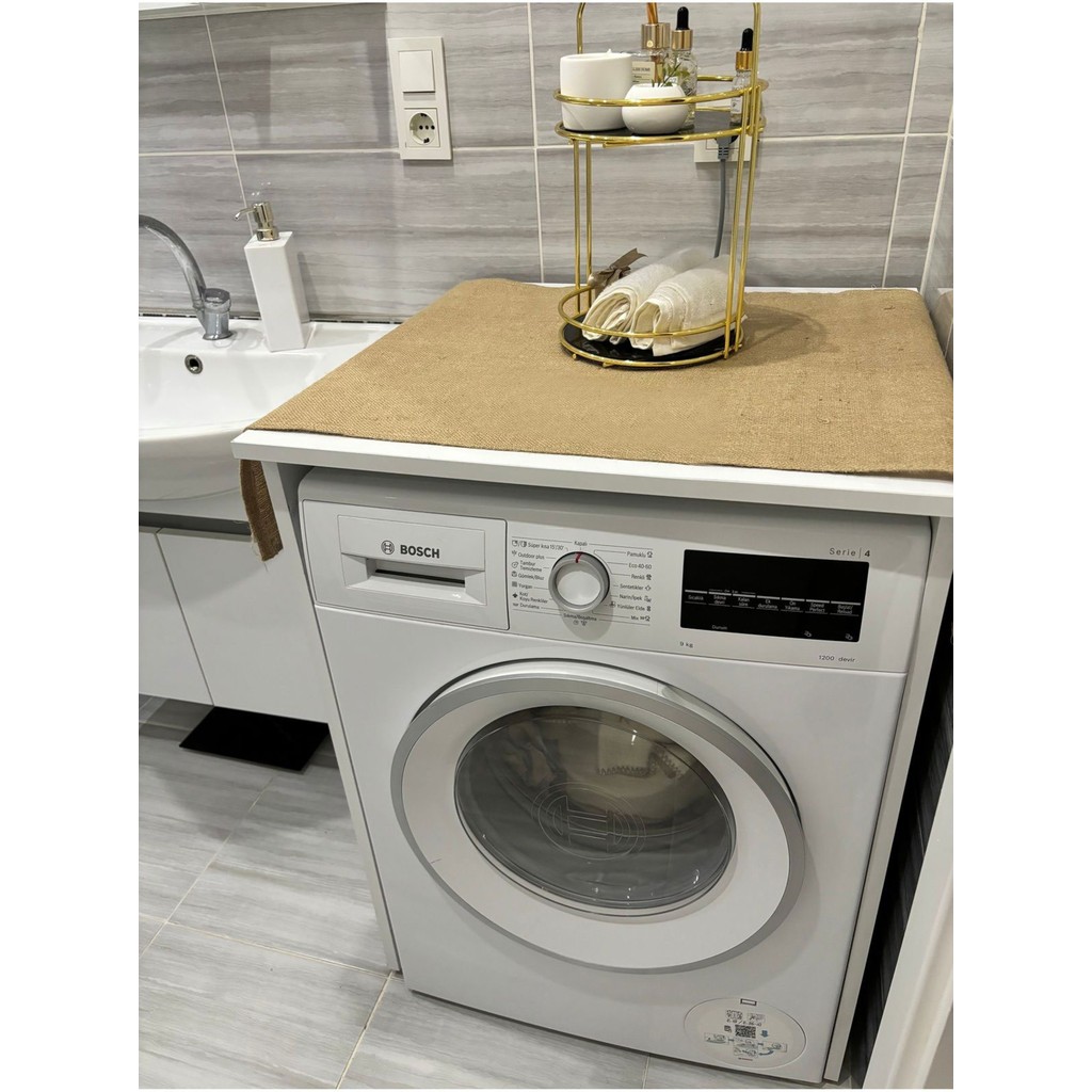Halfart Laundry Duck Keten Su Geçirmez ve Kirlenmez Çamaşır Makinesi - Buzdolabı - Bulaşık Makinesi Örtüsü - jüt Buzdolapları Fiyatı