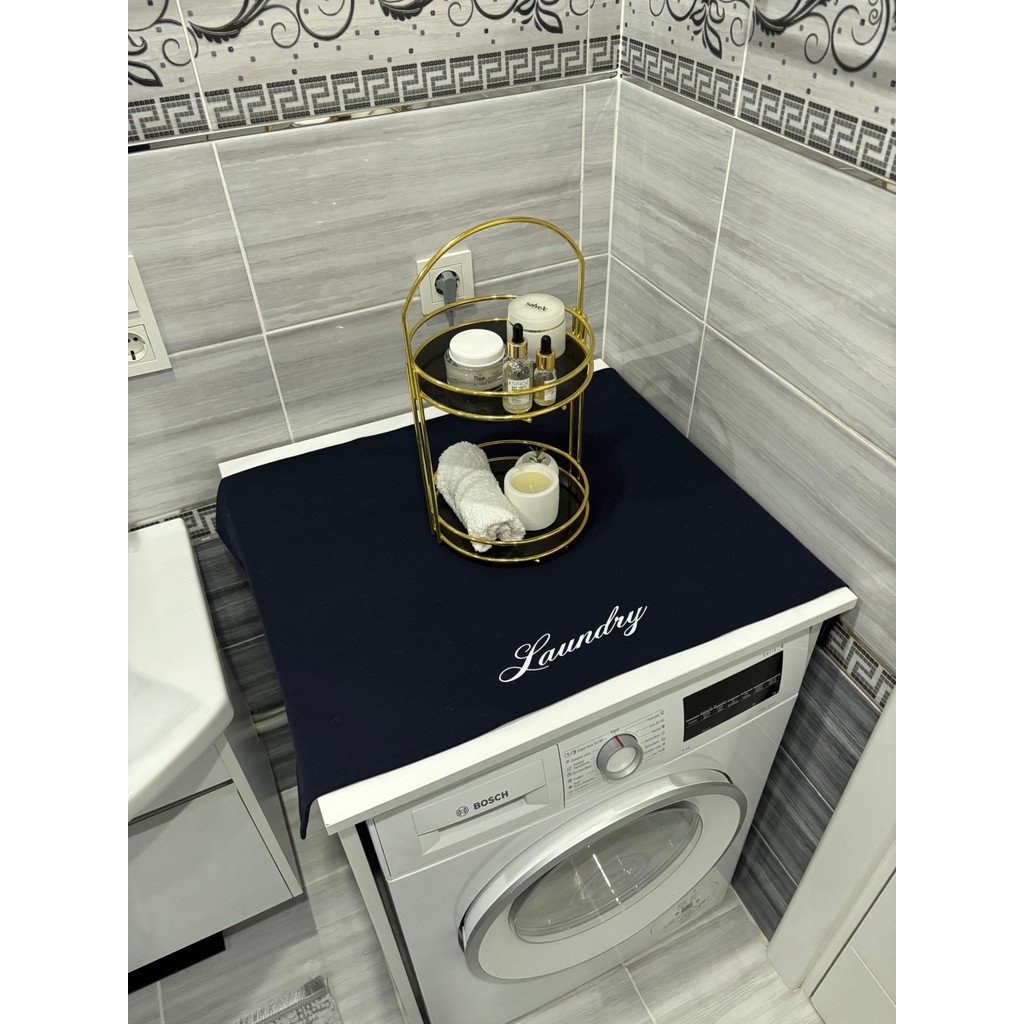Halfart Laundry Duck Keten Su Geçirmez ve Kirlenmez Çamaşır Makinesi - Buzdolabı - Bulaşık Makinesi Örtüsü - siyah Buzdolapları Fiyatı
