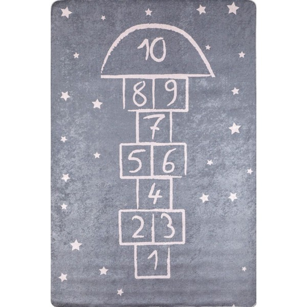 Halı Atölyesi Çocuk Halısı ve Bebek Halısı Yıkanabilir Kaymaz Taban Sayılar Gri Pembe Dijital Baskı Halı HC027  - Gri - Pembe - 80 x 150 cm Bebek Odası Halı Fiyatı
