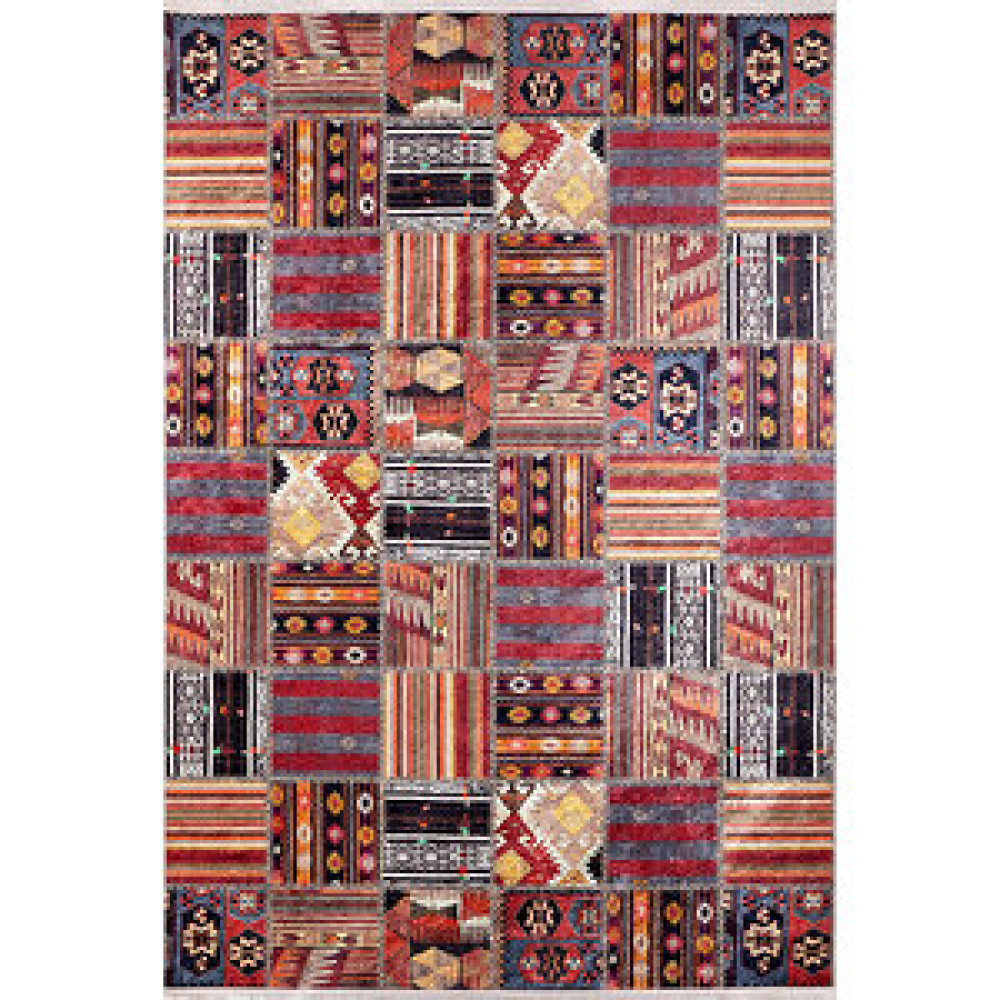 Halı Atölyesi Klasik Renkli Salon ve oturma Odası Yolluk ve yatak Odası Dijital Baskılı Makinede Yıkanabilir Kaymaz Taban Saçaklı Halı Hk133 100x150 cm Salon & Oturma Odası Tekstili Fiyatı