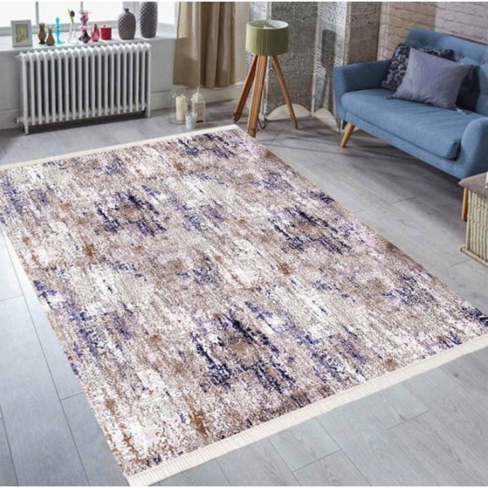 Halı Portalı Halıportalı Pvc Taban Salon Mutfak Yatak Odası Halısı İ-FM-2041 - 100 x 140 cm - Mavi - Kahve Salon Halısı Fiyatı