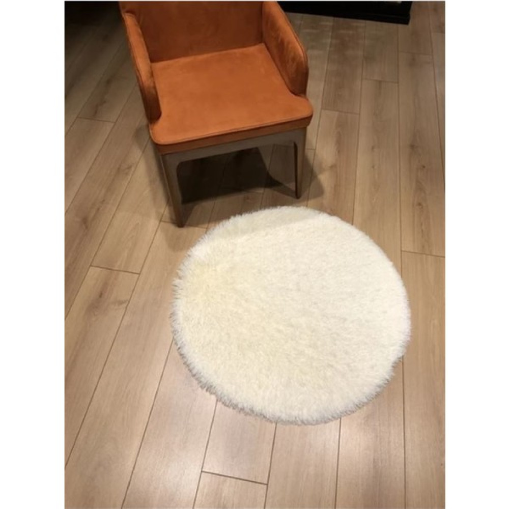 Halı Portalı Halıportalı Yuvarlak Kemik Tavşan Tüyü Pelüş Halı Süet Taban Tavşan Kemik - 140 x 140 cm Ev Tekstili Fiyatı