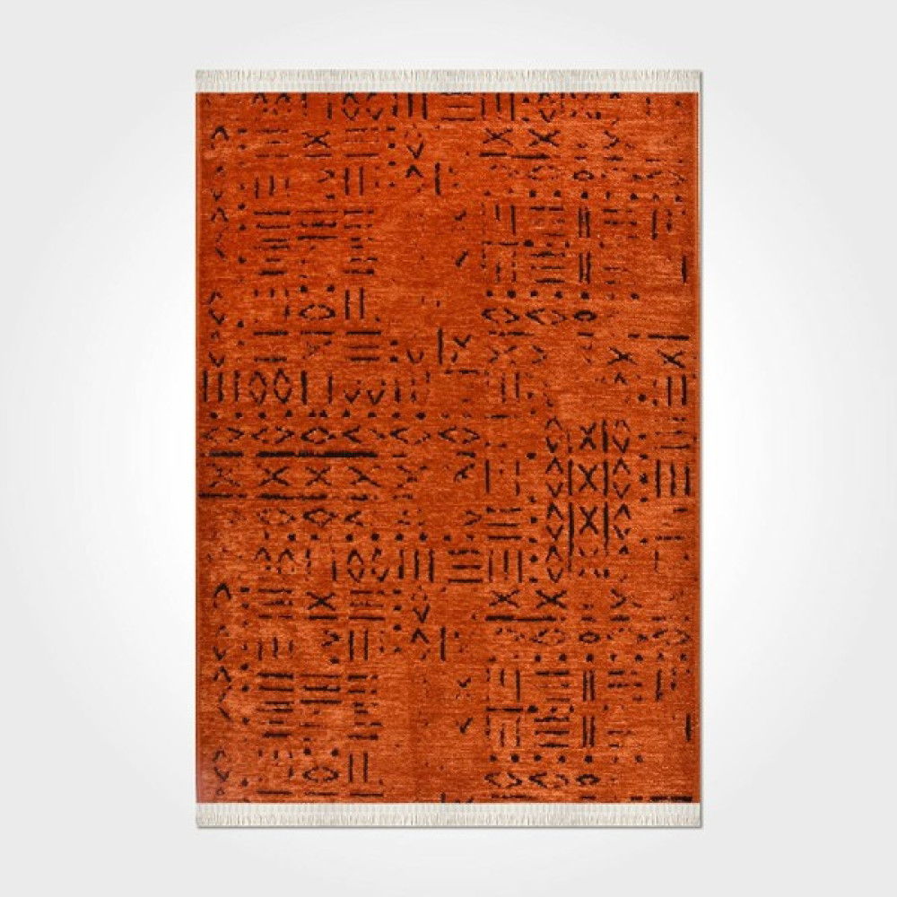 Halı Satıcısı Modern Şönil Kilim Kiremit - 80 x 150 cm - Renkli Salon Halısı Fiyatı