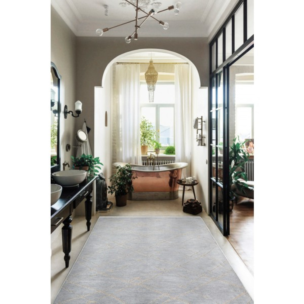 Halı Sepeti Garden 8208 Gri Yıkanabilir Halı Kilim - 160 x 200 cm Kilim Fiyatı