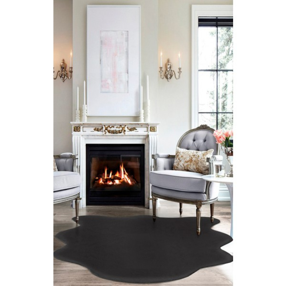 Halı Sepeti Rabbit Siyah En Trend Post Halı Peluş Halı Yıkanabilir Kaymaz Taban Çocuk Odası Yatak Odası - 80 x 150 cm Salon Halısı Fiyatı