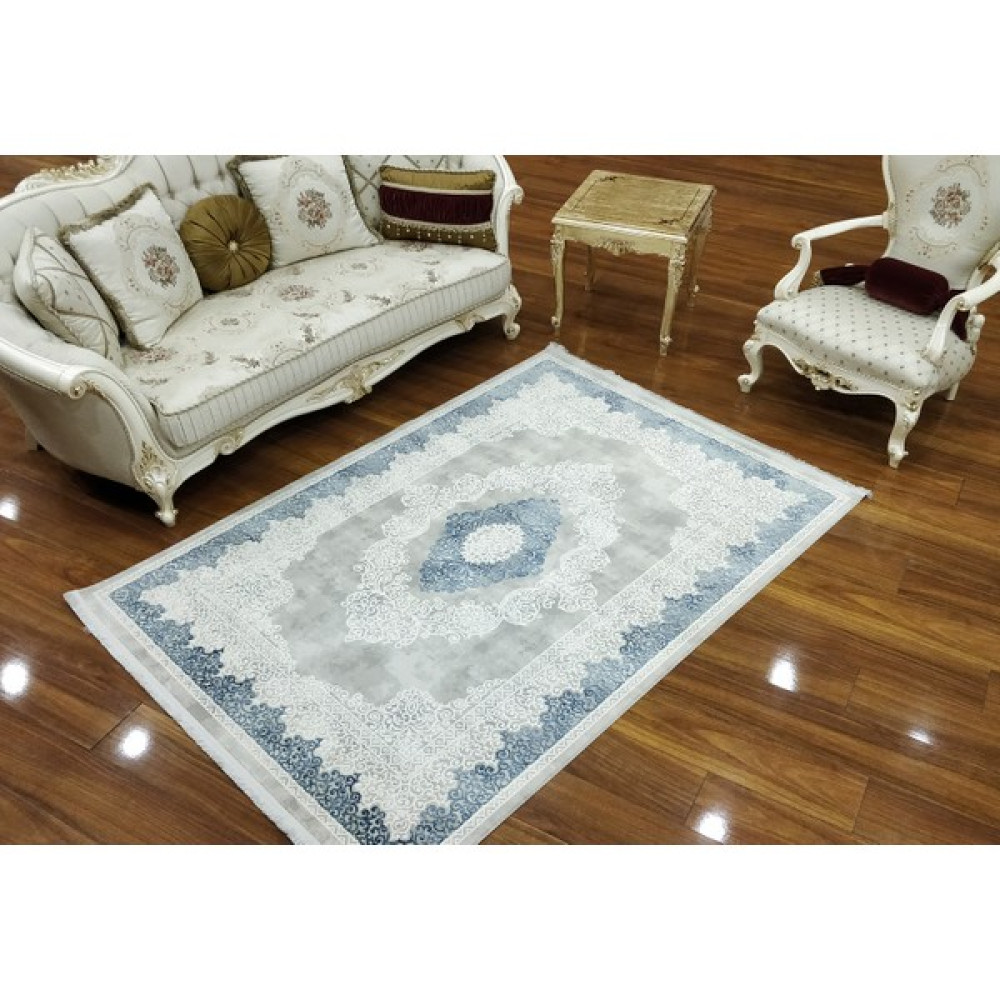Halıca Emirgan R045B A Gri/a Mavi 120X180 2,16 M² - 120 x 180 cm - Açık Gri Salon Halısı Fiyatı