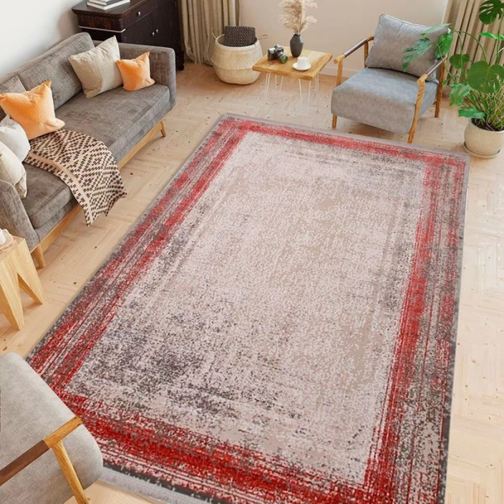 Halıca Parma 2491E Modern Serpme Desen Yuvarlak Bambu Halı - Gri - 200 x 290 cm Salon Halısı Fiyatı