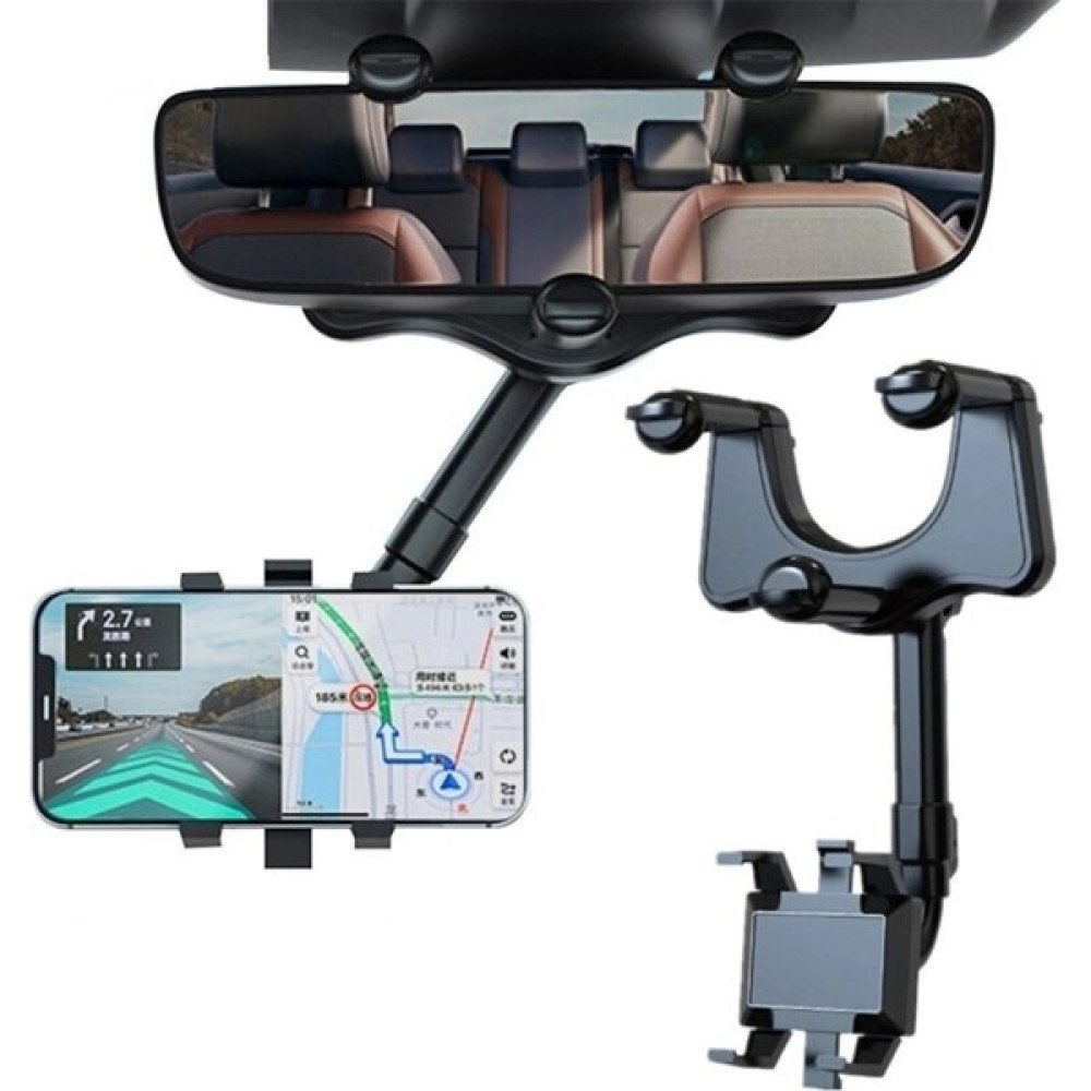Halidi Oto Ayna Montajlı 360° Dönebilen Telefon Tutucu - Siyah Cep Telefonu Tutucu Fiyatı