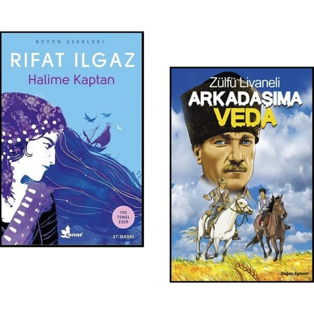 Halime Kaptan - Rıfat Ilgaz ve Arkadaşıma Veda - Zülfü Livaneli 2 Roman Seti Çocuk Roman Fiyatı