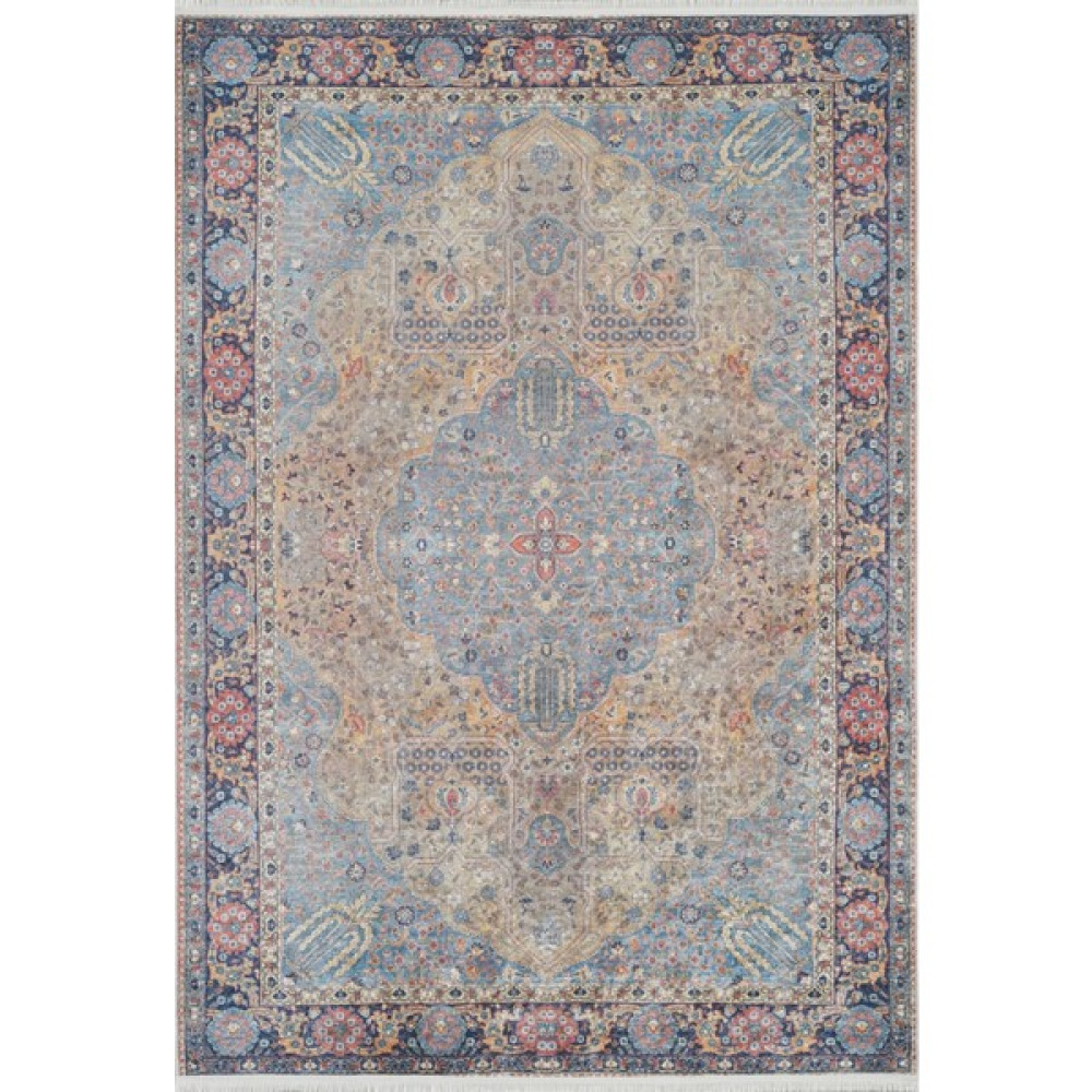 Halınet Tirucchirappalli Mavi Klasik Dijital Baskı Halı - 160 x 230 cm Salon Halısı Fiyatı