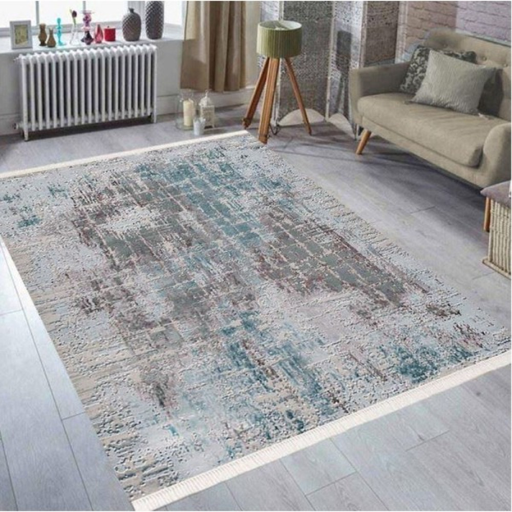 Halıportalı Pvc Kaymaz Taban Salon Mutfak Yatak Odası Halısı Yolluk I-CK-654 - 80 x 140 cm - Gri Salon Halısı Fiyatı