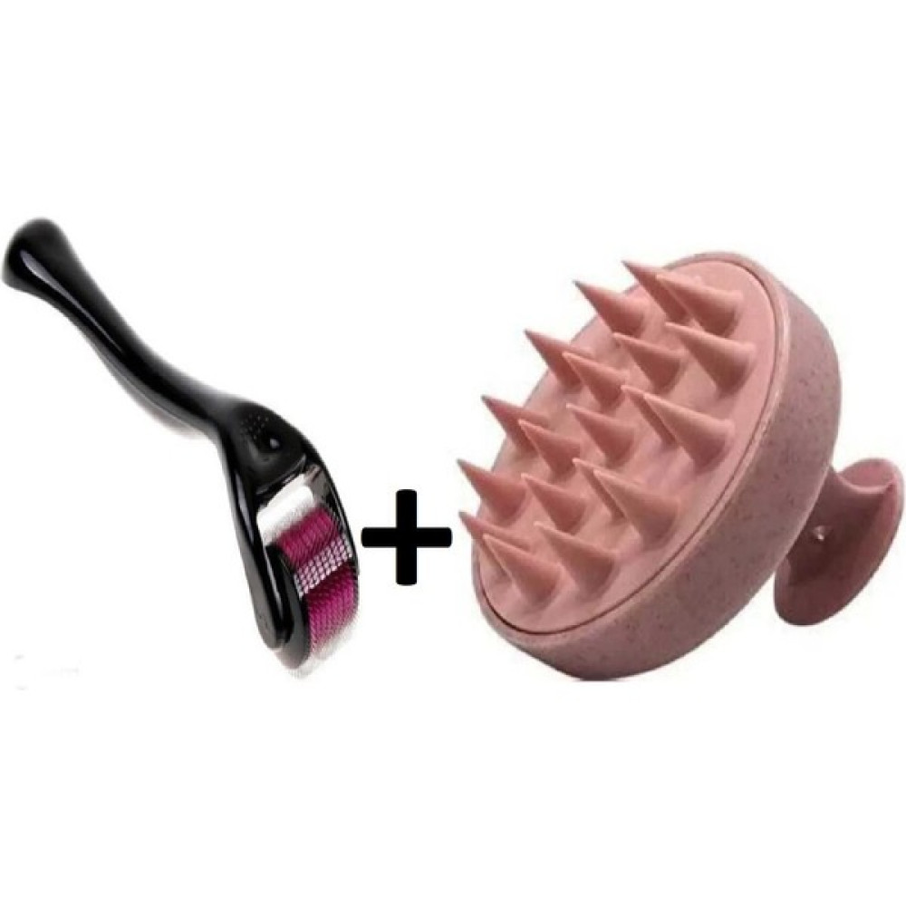 Halvey Titanyum Uçlu 540 Iğneli Derma Roller 0.5 mm Iğne + Yumuşak Silikon Duş Deri Masaj Tarağı ( 2 Ürün ) Saç Fırçası ve Tarağı Fiyatı