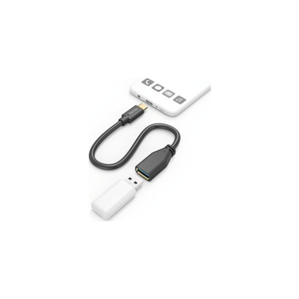 Hama 178258 15cm USB-C Fiş- USB A Soket Çevirici Adaptör – Siyah Cep Telefonu Kablosu Fiyatı