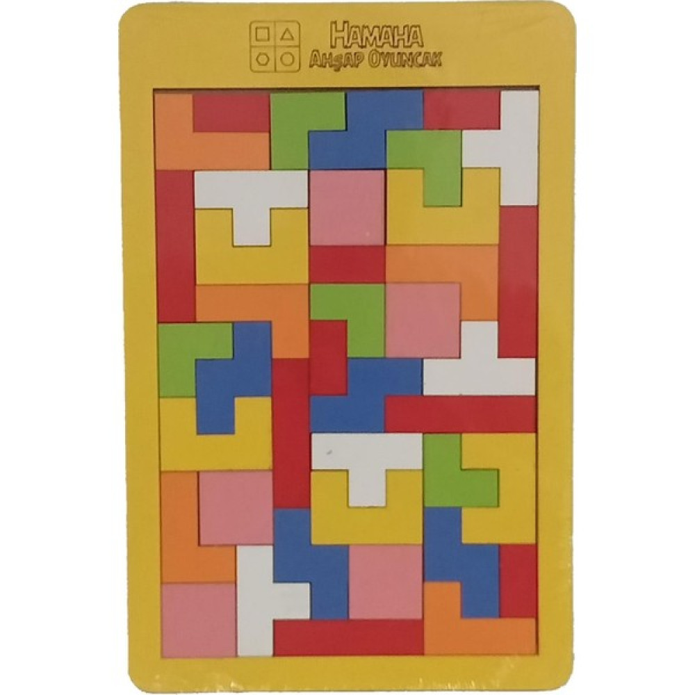 Hamaha Oyuncak Doğal Ahşap Tetris Tangram Yap Boz Oyuncağı Turuncu Çerçeveli - Ahşap Desenli - 0 Bebek Oyuncakları Fiyatı