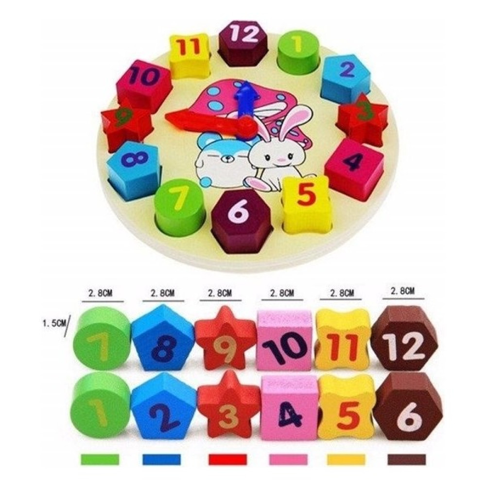 Hambag Ahşap Eğitici Oyuncak P4 Geometrik Şekiller Saat Öğren Blok Puzzle Yapboz Bebek Oyuncakları Fiyatı