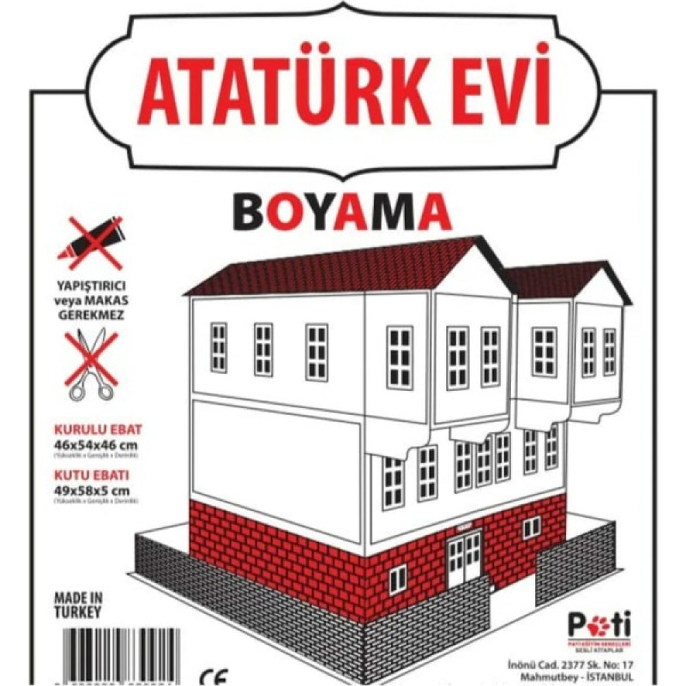 Hambag Atatürk Karton Boyama Evi - Zeka Geliştirici ve Eğitici Karton Ev Bebek Oyuncakları Fiyatı
