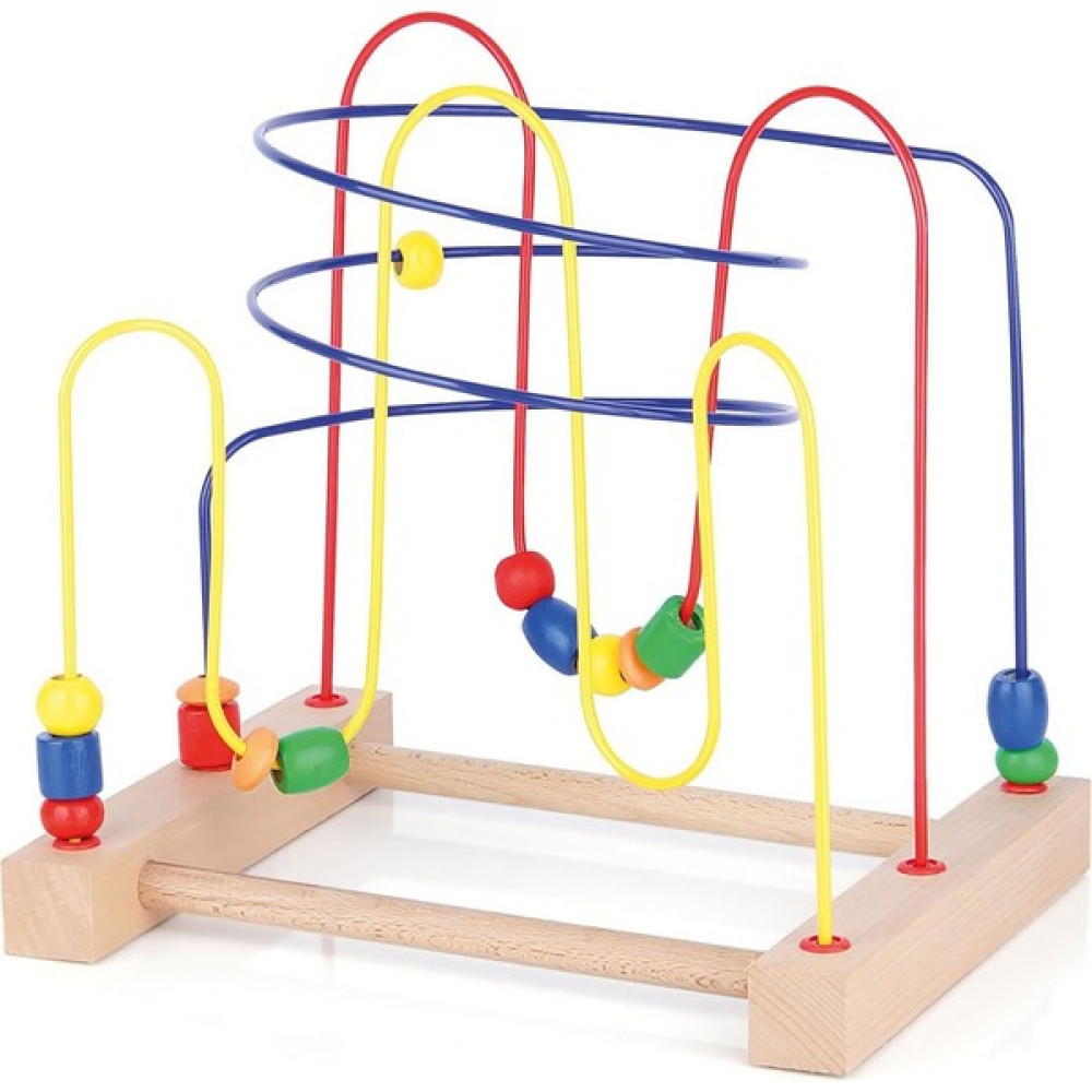Hambag Büyük Boncuklu Helezon - Doğal Ahşap Eğitici Boncuklu Koordinasyon Oyunu - 225X325X310 - Renkli Bebek Oyuncakları Fiyatı