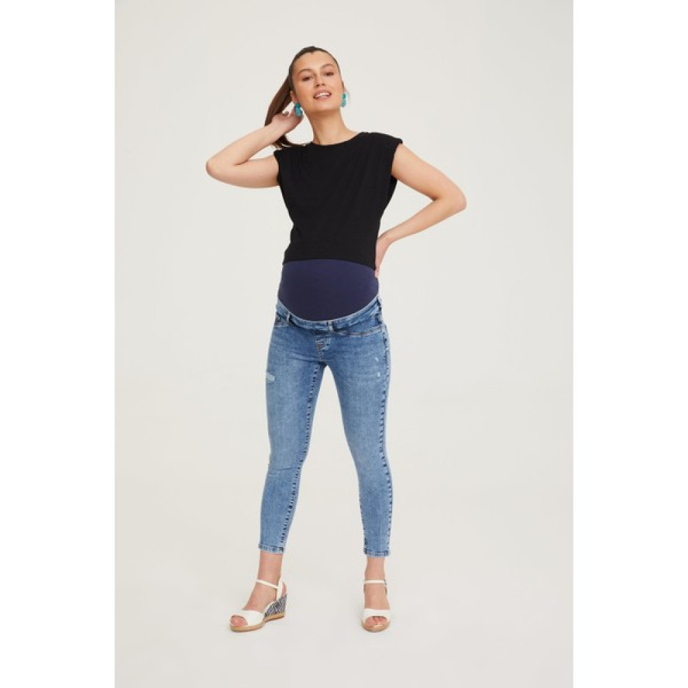 Hamile Skinny Jean Denim Pantolon Açık Mavi 1072 Pantolon, Şort, Tayt Fiyatı