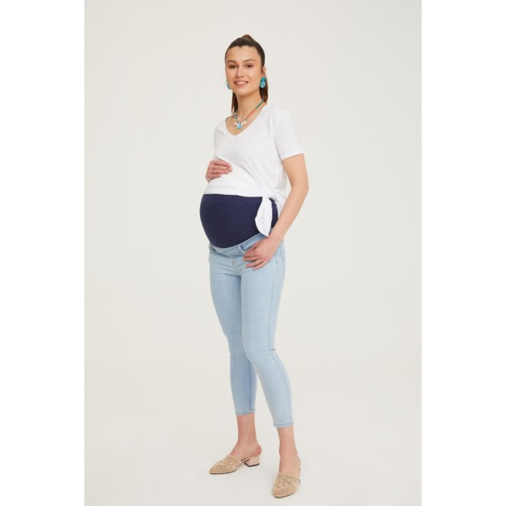 Hamile Skinny Jean Likralı Denim Pantolon Açık Mavi 1071 Pantolon, Şort, Tayt Fiyatı
