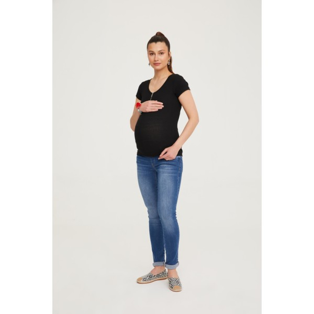 Hamile Skinny Jean Likralı Denim Pantolon Koyu Mavi 1073 Pantolon, Şort, Tayt Fiyatı
