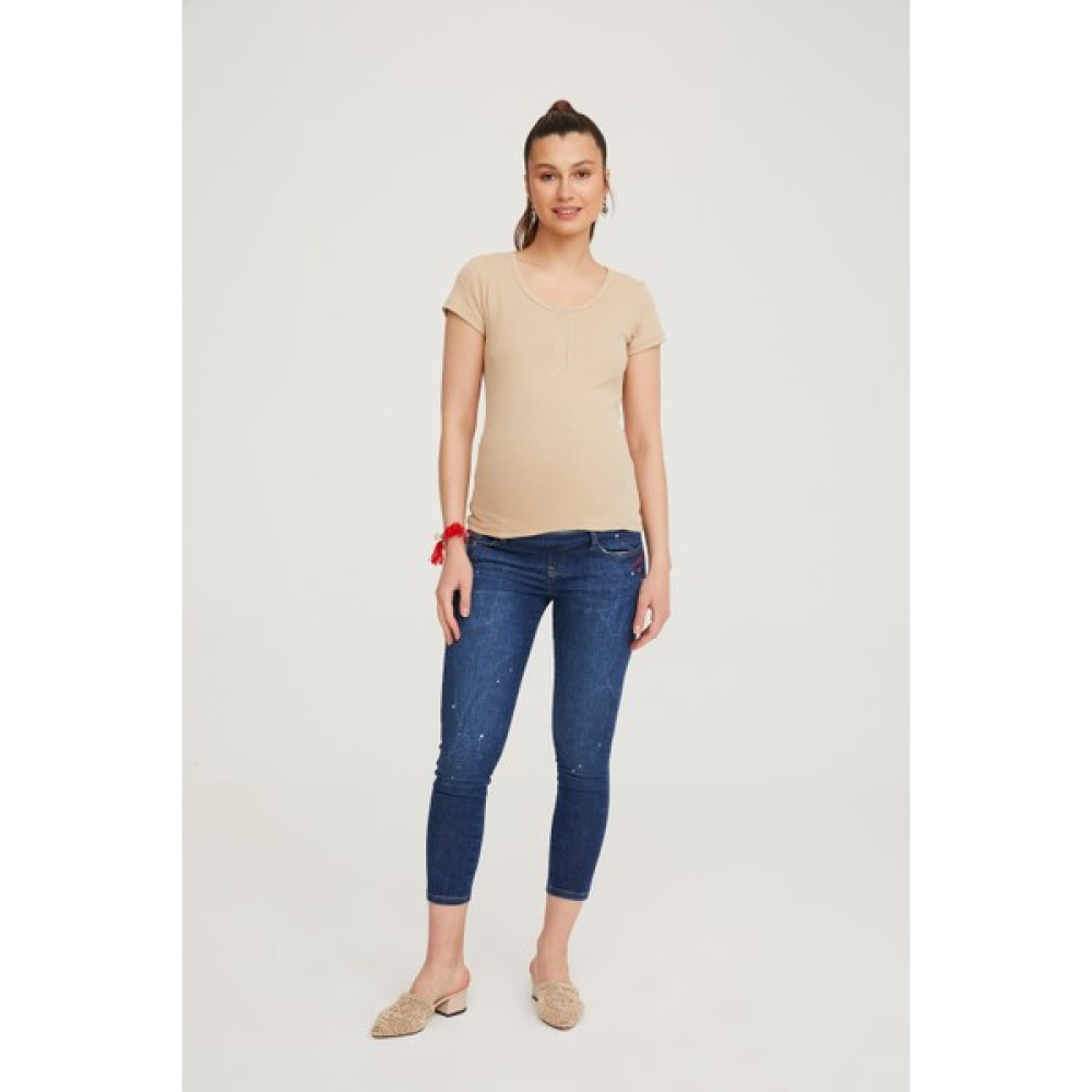 Hamile Skinny Jean Likralı Denim Pantolon Mavi 1087 Pantolon, Şort, Tayt Fiyatı